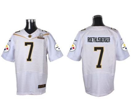 Nike Pittsburgh Steelers #7 Ben Roethlisberger White 2016 Pro Bowl Men's Stitched NFL Elite Jersey
