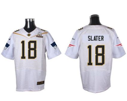 Nike New England Patriots #18 Matt Slater White 2016 Pro Bowl Men's Stitched NFL Elite Jersey