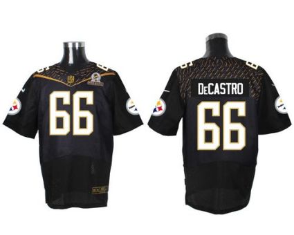 Nike Pittsburgh Steelers #66 David DeCastro Black 2016 Pro Bowl Men's Stitched NFL Elite Jersey
