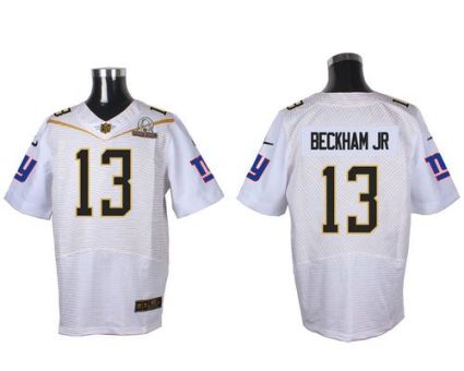 Nike New York Giants #13 Odell Beckham Jr White 2016 Pro Bowl Men's Stitched NFL Elite Jersey