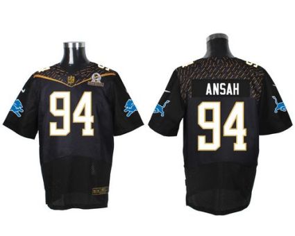 Nike Detroit Lions #94 Ziggy Ansah Black 2016 Pro Bowl Men's Stitched NFL Elite Jersey