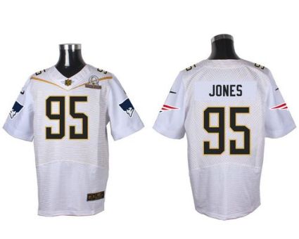 Nike New England Patriots #95 Chandler Jones White 2016 Pro Bowl Men's Stitched NFL Elite Jersey