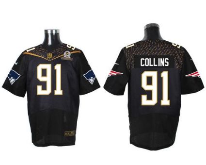 Nike New England Patriots #91 Jamie Collins Black 2016 Pro Bowl Men's Stitched NFL Elite Jersey