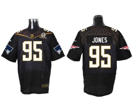 Nike New England Patriots #95 Chandler Jones Black 2016 Pro Bowl Men's Stitched NFL Elite Jersey