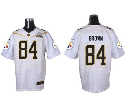 Nike Pittsburgh Steelers #84 Antonio Brown White 2016 Pro Bowl Men's Stitched NFL Elite Jersey