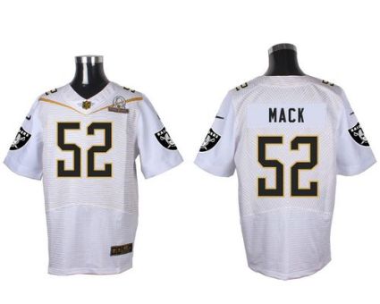 Nike Oakland Raiders #52 Khalil Mack White 2016 Pro Bowl Men's Stitched NFL Elite Jersey