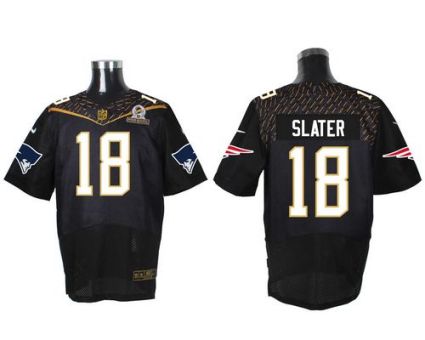 Nike New England Patriots #18 Matt Slater Black 2016 Pro Bowl Men's Stitched NFL Elite Jersey