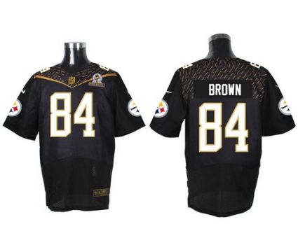 Nike Pittsburgh Steelers #84 Antonio Brown Black 2016 Pro Bowl Men's Stitched NFL Elite Jersey