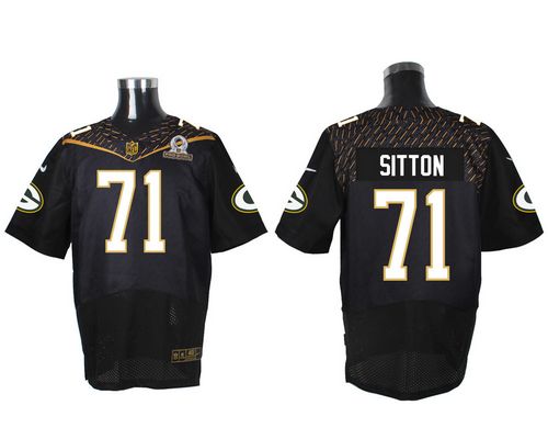 Nike Green Bay Packers #71 Josh Sitton Black 2016 Pro Bowl Men's Stitched NFL Elite Jersey