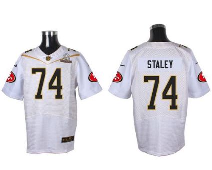 Nike San Francisco 49ers #74 Joe Staley White 2016 Pro Bowl Men's Stitched NFL Elite Jersey