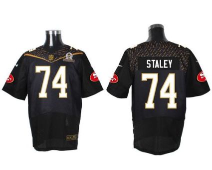 Nike San Francisco 49ers #74 Joe Staley Black 2016 Pro Bowl Men's Stitched NFL Elite Jersey