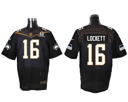 Nike Seattle Seahawks #16 Tyler Lockett Black 2016 Pro Bowl Men's Stitched NFL Elite Jersey
