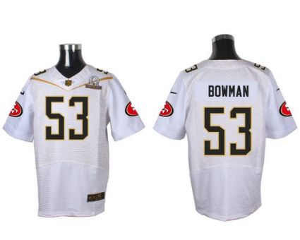Nike San Francisco 49ers #53 NaVorro Bowman White 2016 Pro Bowl Men's Stitched NFL Elite Jersey