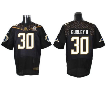 Nike St. Louis Rams #30 Todd Gurley II Black 2016 Pro Bowl Men's Stitched NFL Elite Jersey