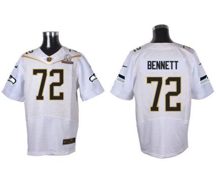 Nike Seattle Seahawks #72 Michael Bennett White 2016 Pro Bowl Men's Stitched NFL Elite Jersey