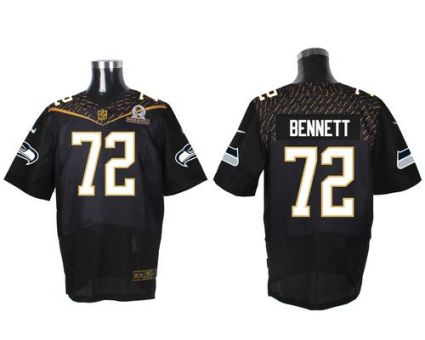 Nike Seattle Seahawks #72 Michael Bennett Black 2016 Pro Bowl Men's Stitched NFL Elite Jersey