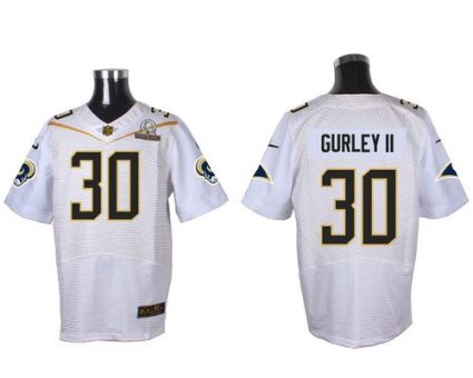 Nike St. Louis Rams #30 Todd Gurley II White 2016 Pro Bowl Men's Stitched NFL Elite Jersey