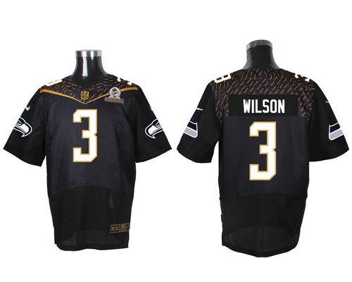 Nike Seattle Seahawks #3 Russell Wilson Black 2016 Pro Bowl Men's Stitched NFL Elite Jersey