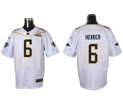 Nike St. Louis Rams #6 Johnny Hekker White 2016 Pro Bowl Men's Stitched NFL Elite Jersey
