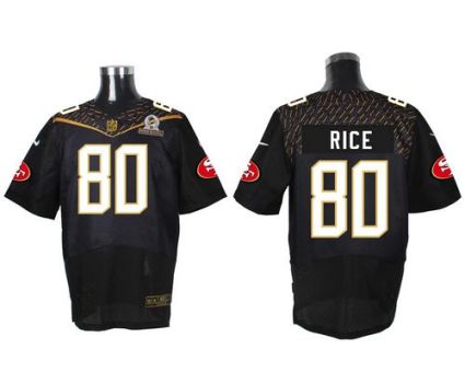 Nike San Francisco 49ers #80 Jerry Rice Black 2016 Pro Bowl Men's Stitched NFL Elite Jersey