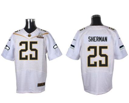 Nike Seattle Seahawks #25 Richard Sherman White 2016 Pro Bowl Men's Stitched NFL Elite Jersey