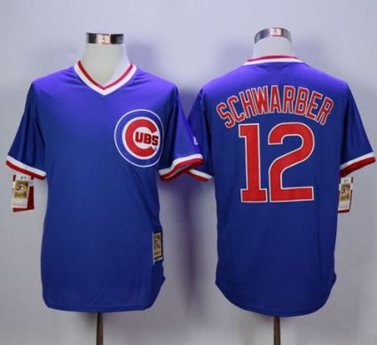 Chicago Cubs #12 Kyle Schwarber Blue Cooperstown Stitched MLB Jersey