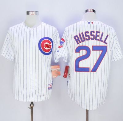 Chicago Cubs #27 Addison Russell White Home Cool Base Stitched MLB Jersey