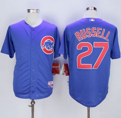 Chicago Cubs #27 Addison Russell Blue Alternate Cool Base Stitched MLB Jersey