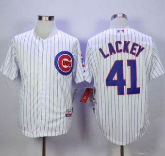 Chicago Cubs #41 John Lackey White Cool Base Stitched MLB Jersey