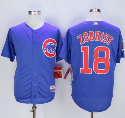 Chicago Cubs #18 Ben Zobrist Blue Alternate Cool Base Stitched MLB Jersey