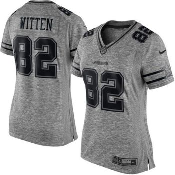 Women Nike Cowboys #82 Jason Witten Gray Stitched NFL Limited Gridiron Gray