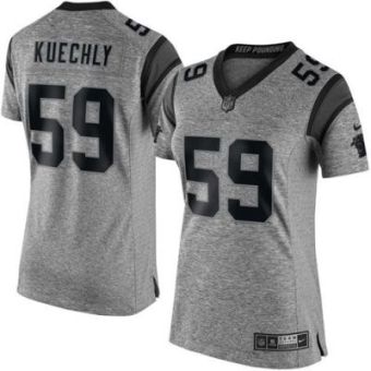Women Nike Panthers #59 Luke Kuechly Gray Stitched NFL Limited Gridiron Gray Jersey