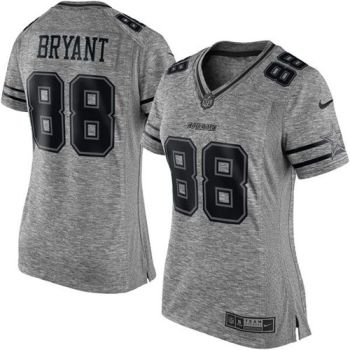 Women Nike Cowboys #88 Dez Bryant Gray Stitched NFL Limited Gridiron Gray Jersey