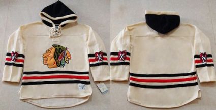 Chicago Blackhawks Blank Cream Heavyweight Pullover Hoodie Stitched NHL Jersey
