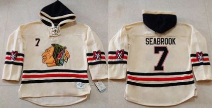 Chicago Blackhawks #7 Brent Seabrook Cream Heavyweight Pullover Hoodie Stitched NHL Jersey Chicago Blackhawks #7 Brent Seabrook Cream Heavyweight Pullover Hoodie Stitched NHL Jersey