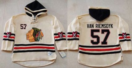 Chicago Blackhawks #57 Trevor Van Riemsdyk Cream Heavyweight Pullover Hoodie Stitched NHL Jersey