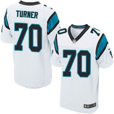 Nike Carolina Panthers #70 Trai Turner White Men's Stitched NFL Elite Jersey