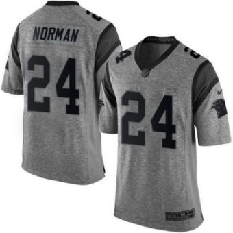 Nike Carolina Panthers #24 Josh Norman Gray Men's Stitched NFL Limited Gridiron Gray Jersey