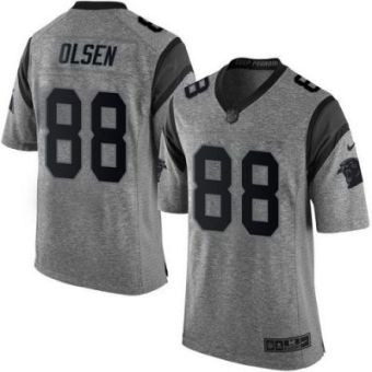 Nike Carolina Panthers #88 Greg Olsen Gray Men's Stitched NFL Limited Gridiron Gray Jersey