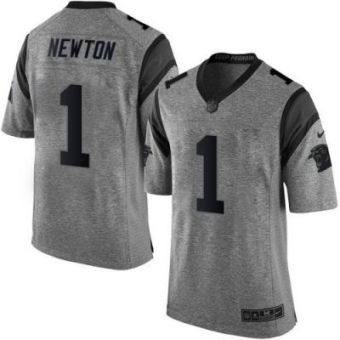 Nike Carolina Panthers #1 Cam Newton Gray Men's Stitched NFL Limited Gridiron Gray Jersey