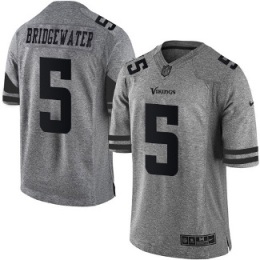 Nike Minnesota Vikings #5 Teddy Bridgewater Gray Men's Stitched NFL Limited Gridiron Gray Jersey