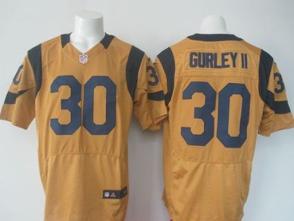 Nike St. Louis Rams #30 Todd Gurley II Gold Men's Stitched NFL Elite Rush Jersey