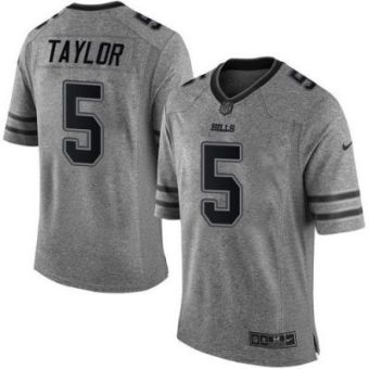 Nike Buffalo Bills #5 Tyrod Taylor Gray Men's Stitched NFL Limited Gridiron Gray Jersey
