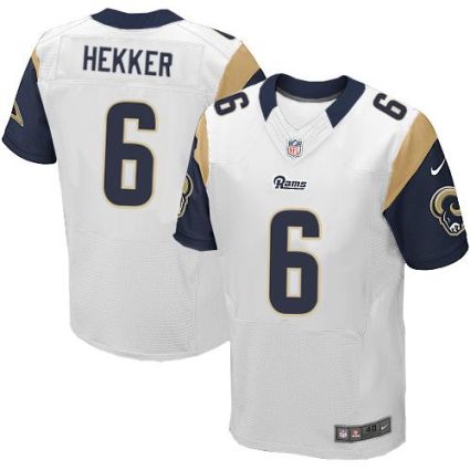 Nike St. Louis Rams #6 Johnny Hekker White Men's Stitched NFL Elite Jersey