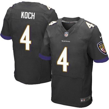 Nike Baltimore Ravens #4 Sam Koch Black Alternate Men's Stitched NFL New Elite Jersey