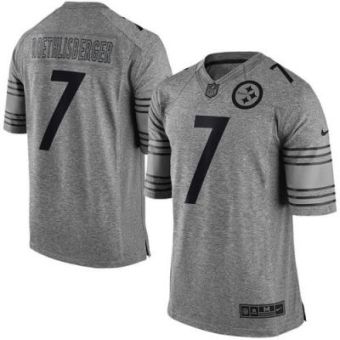 Nike Pittsburgh Steelers #7 Ben Roethlisberger Gray Men's Stitched NFL Limited Gridiron Gray Jersey