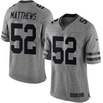 Nike Green Bay Packers #52 Clay Matthews Gray Men's Stitched NFL Limited Gridiron Gray Jersey