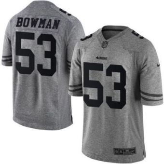 Nike San Francisco 49ers #53 NaVorro Bowman Gray Men's Stitched NFL Limited Gridiron Gray Jersey