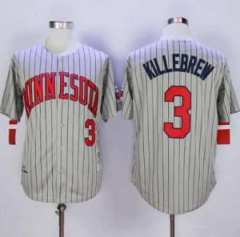 Mitchell And Ness 1987 Minnesota Twins #3 Harmon Killebrew Grey Throwback Stitched MLB Jersey Mitchell And Ness 1987 Minnesota Twins #3 Harmon Killebrew Grey Throwback Stitched MLB Jersey