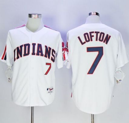 Cleveland Indians #7 Kenny Lofton White 1978 Turn Back The Clock Stitched MLB Jersey